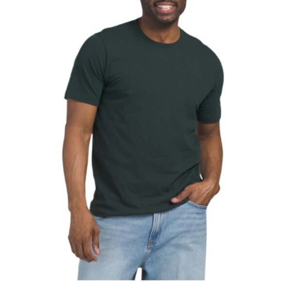 THEORY Dark Spruce Pima Cotton Sereno Slub Precise Tee - Picture 1 of 1